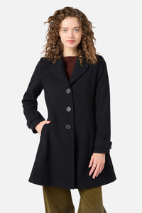 Princess Highway - Mabel A-Line Wool Blend Coat - black