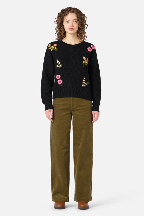 Princess Highway - Native Embroidered Jumper - black