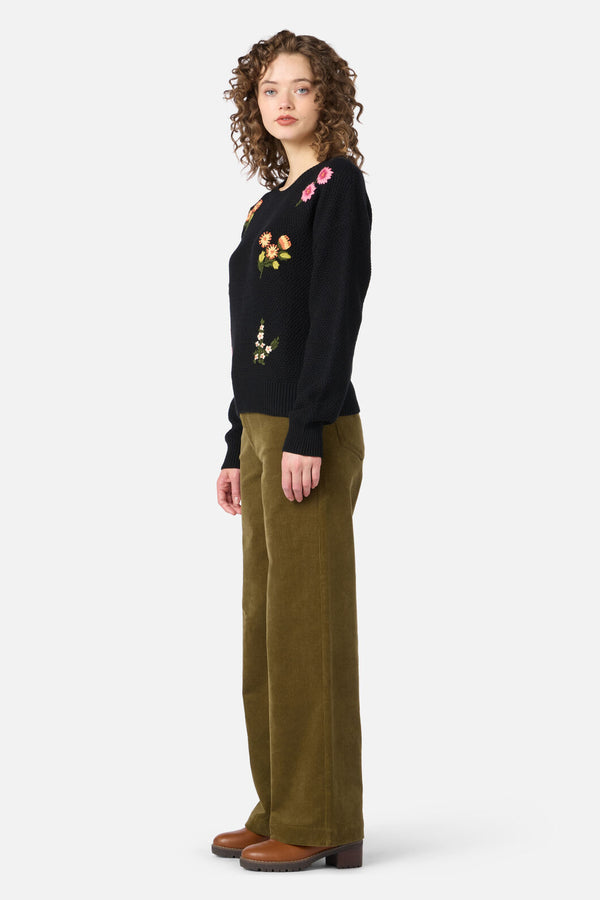 Princess Highway - Native Embroidered Jumper - black