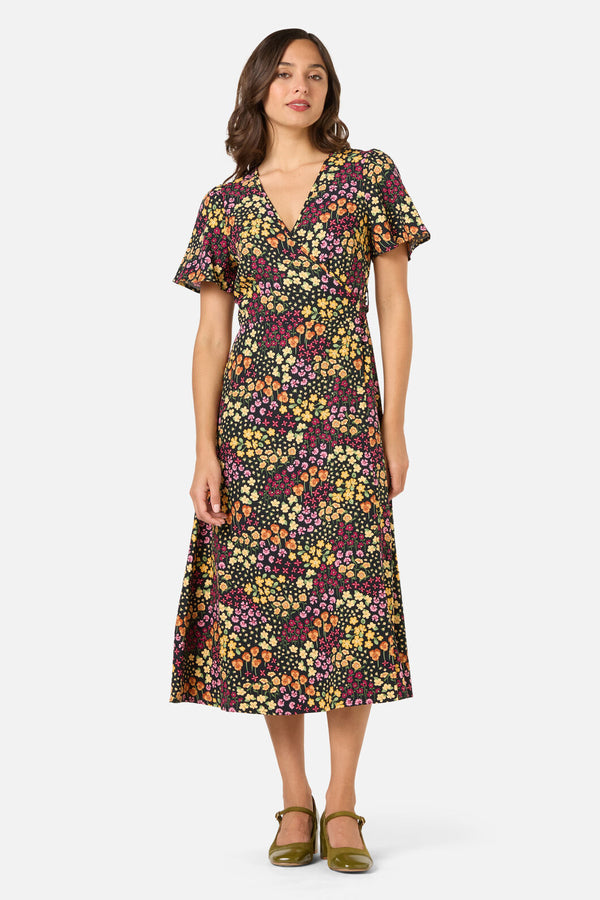 Princess Highway - Iris Ditsy Wrap Midi Dress - pink
