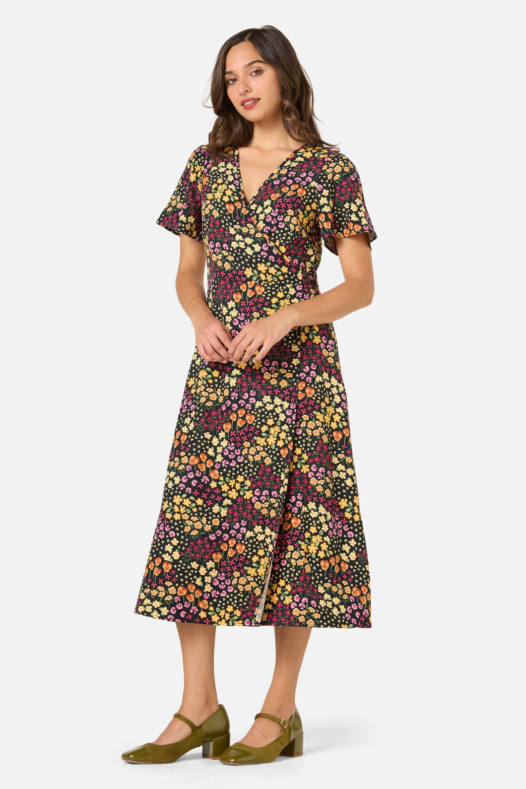 Princess Highway - Iris Ditsy Wrap Midi Dress - pink