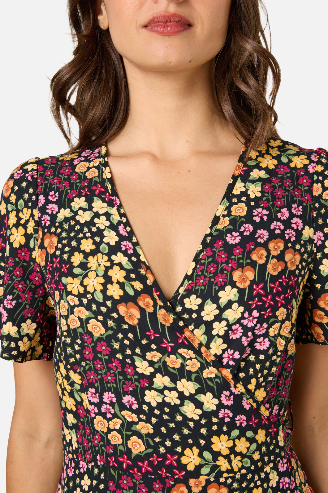 Princess Highway - Iris Ditsy Wrap Midi Dress - pink