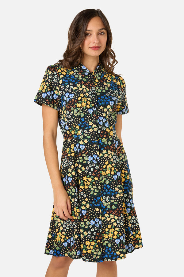 Princess Highway - Iris Ditsy Tea Dress - blue