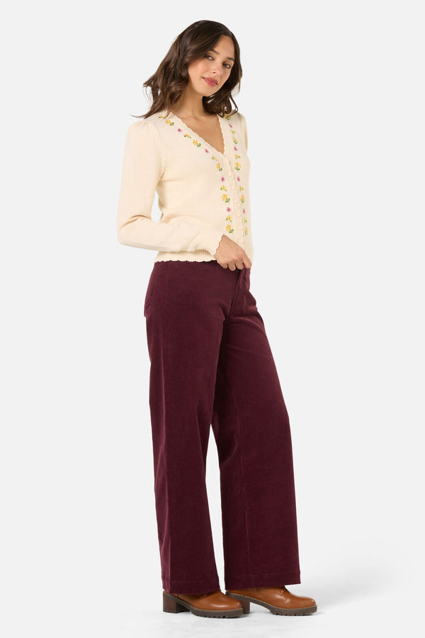 Princess Highway - Iris Embroidered Cardigan - cream