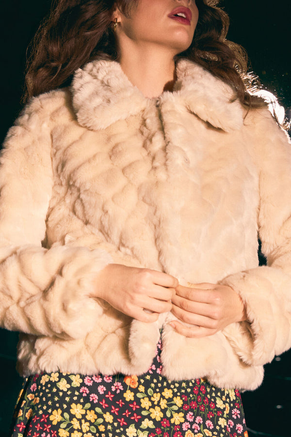 Princess Highway - Penelope Faux Fur Jacket - cream