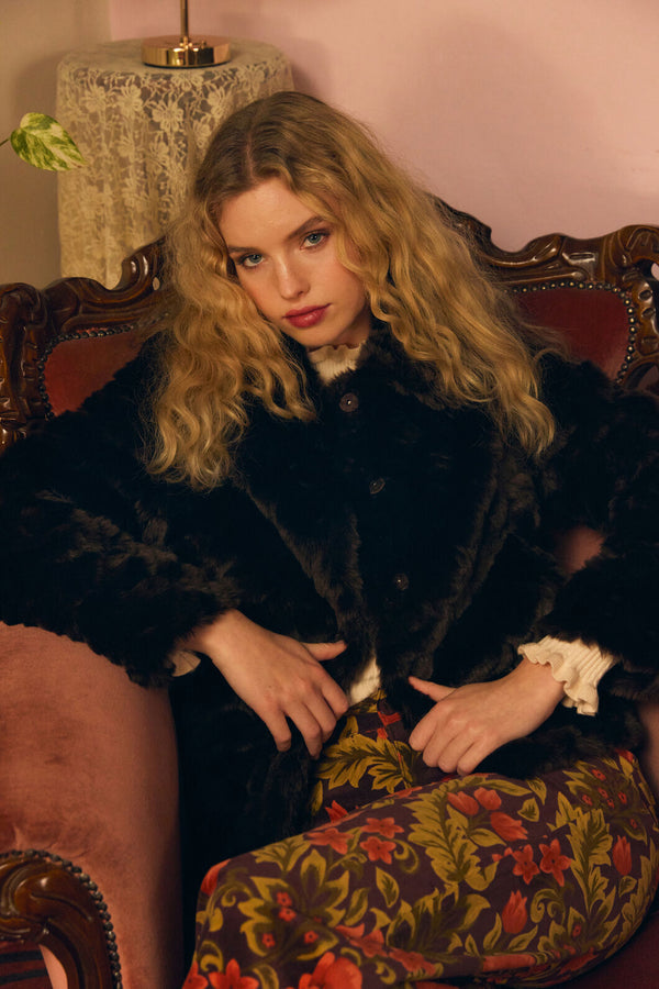 Princess Highway - Penelope Faux Fur Jacket - chocolate