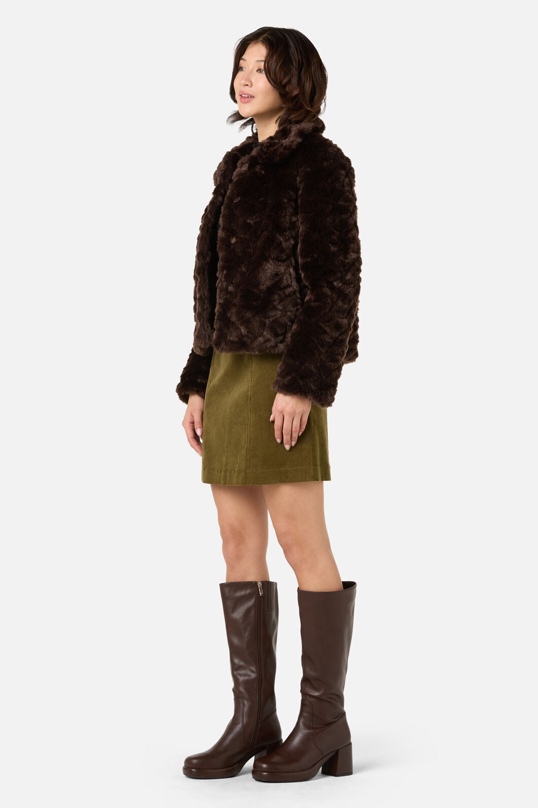 Princess Highway - Penelope Faux Fur Jacket - chocolate