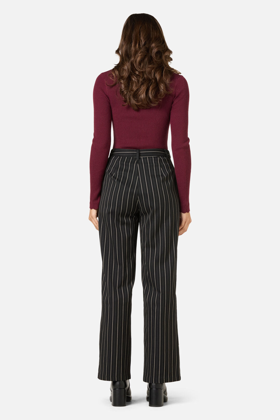 Princess Highway - Celeste Pinstripe Pant - black
