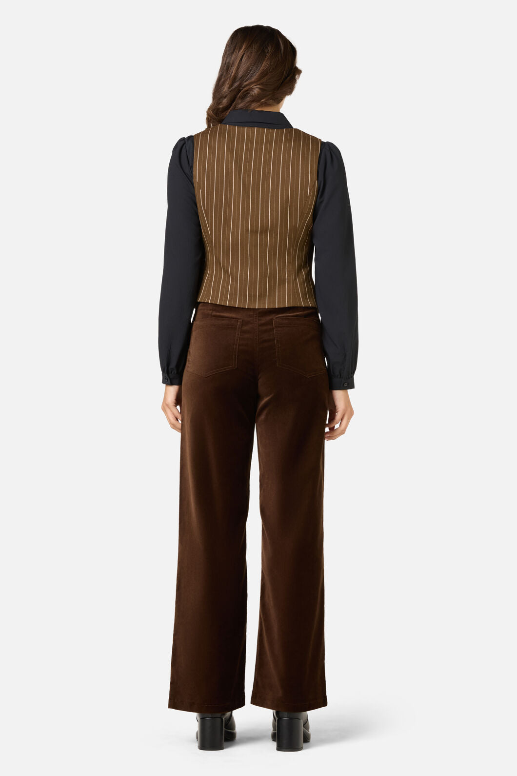 Princess Highway - Celeste Pinstripe Vest - bronze-brown