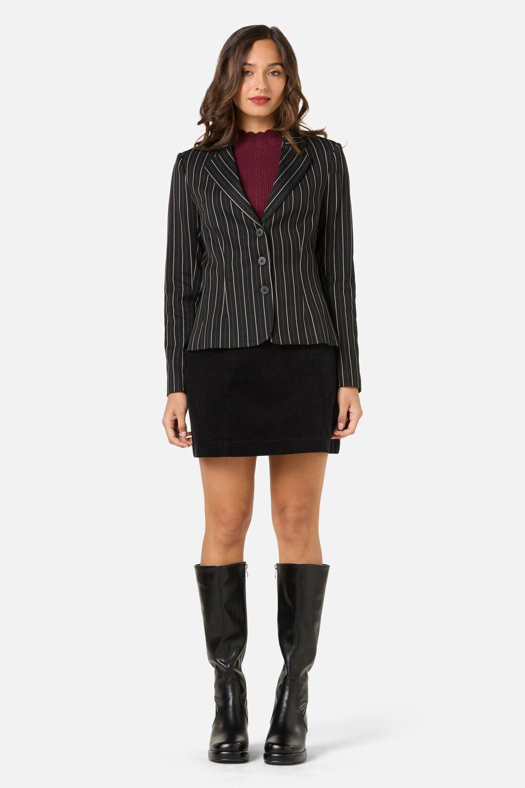 Princess Highway - Celeste Pinstripe Blazer - black
