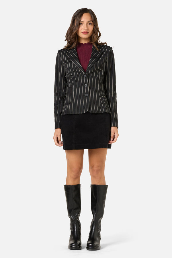 Princess Highway - Celeste Pinstripe Blazer - black