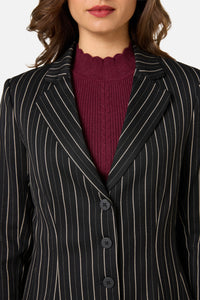 Princess Highway - Celeste Pinstripe Blazer - black