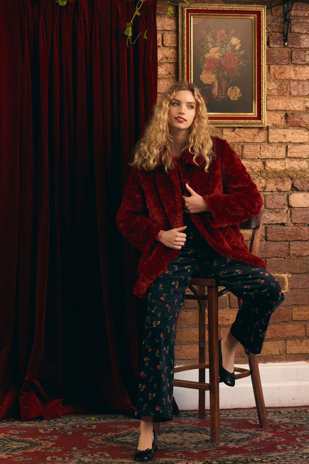 Princess Highway - Belinda Fur Coat - red