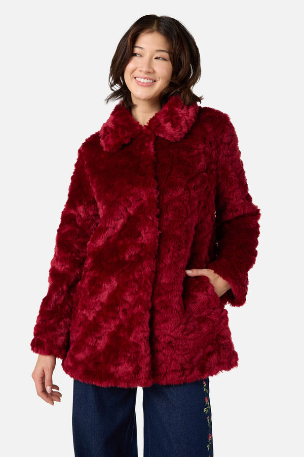 Princess Highway - Belinda Fur Coat - red