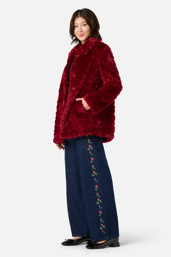Princess Highway - Belinda Fur Coat - red