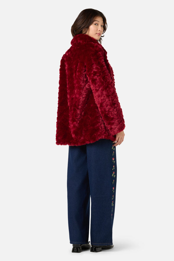 Princess Highway - Belinda Fur Coat - red