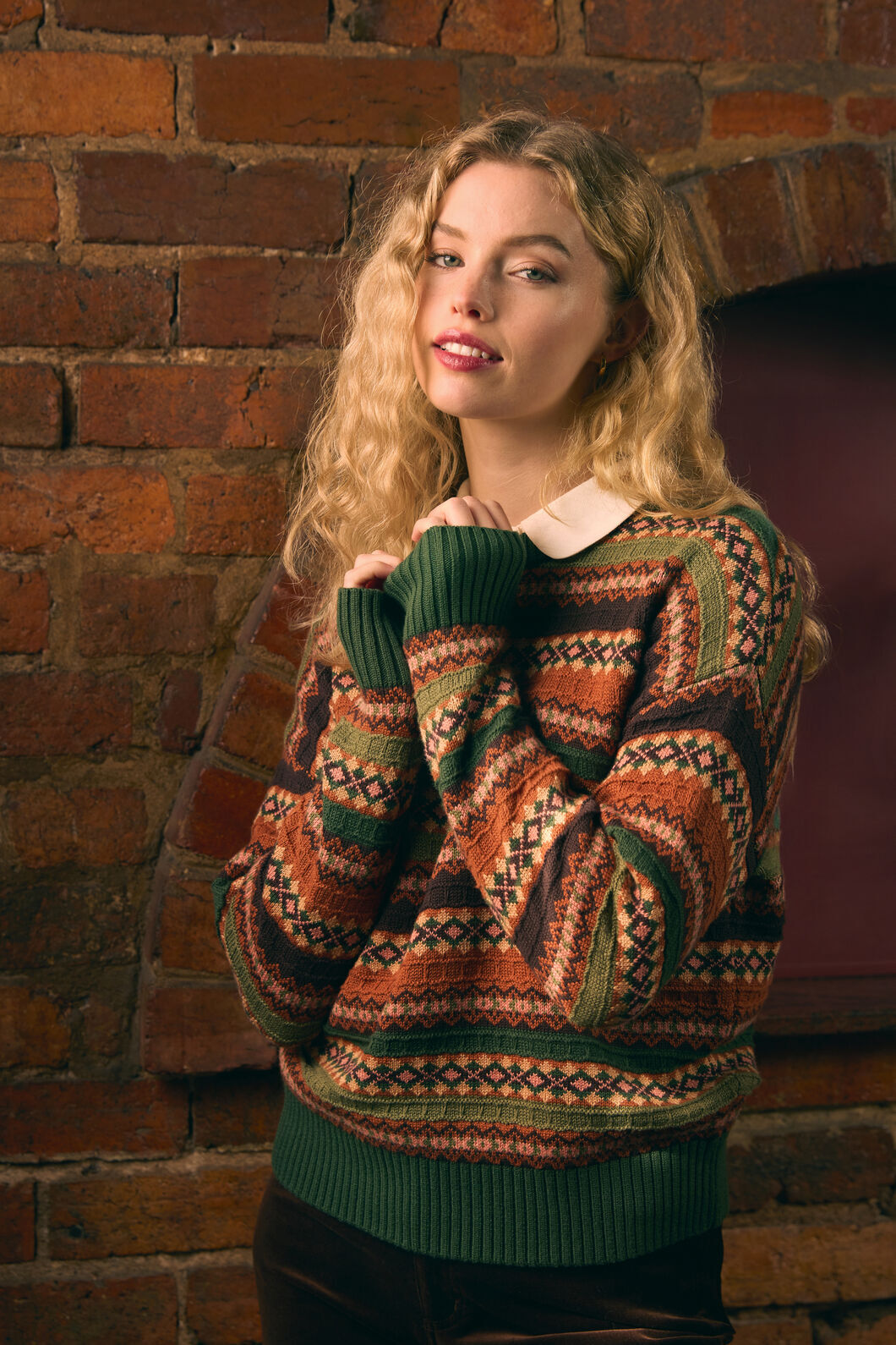 Princess Highway - Fairisle Knit Jumper - green