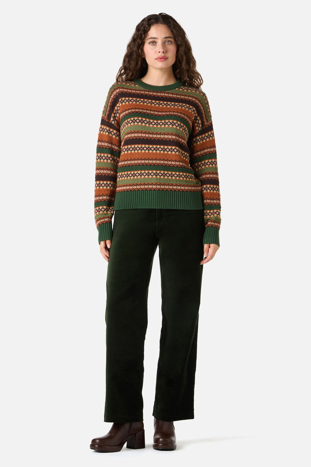 Princess Highway - Fairisle Knit Jumper - green