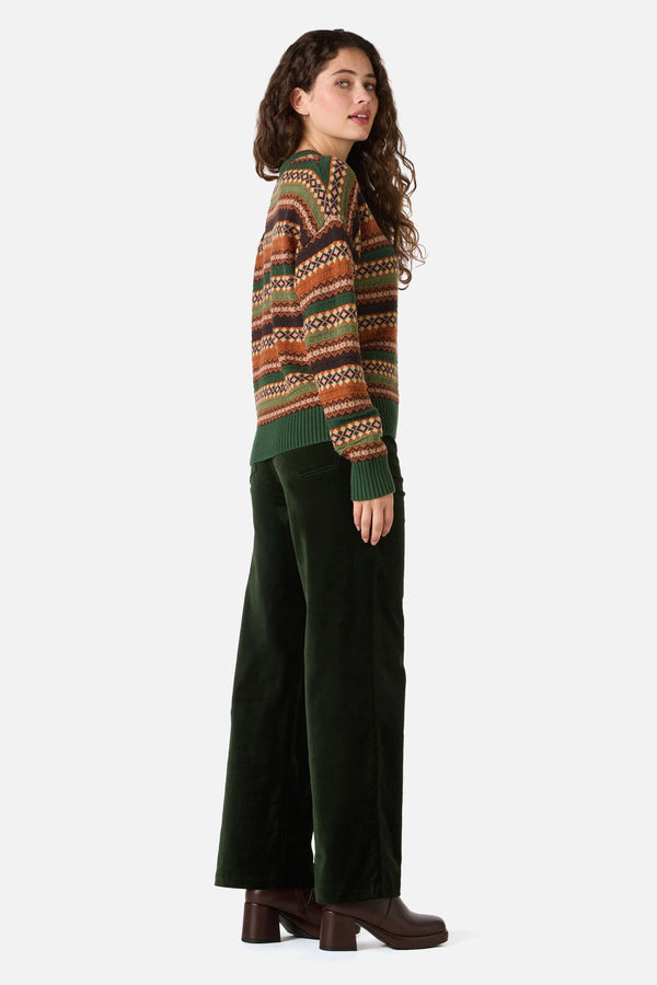 Princess Highway - Fairisle Knit Jumper - green