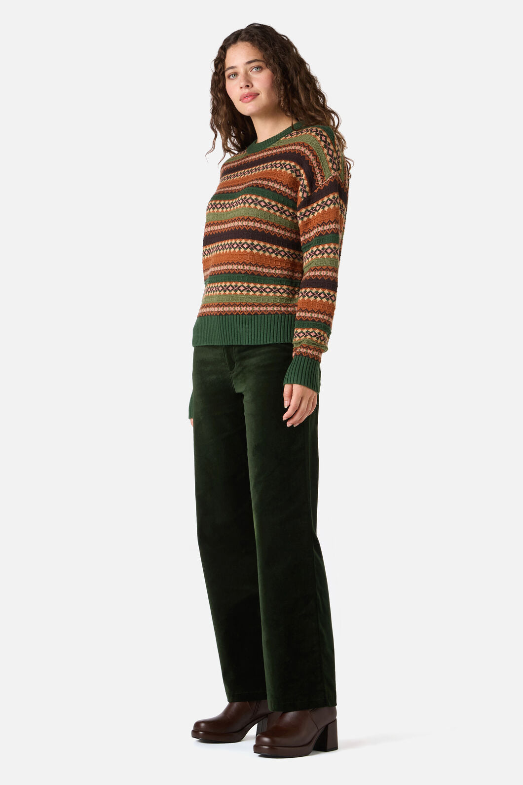 Princess Highway - Fairisle Knit Jumper - green
