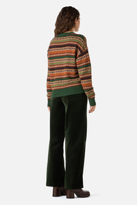 Princess Highway - Fairisle Knit Jumper - green