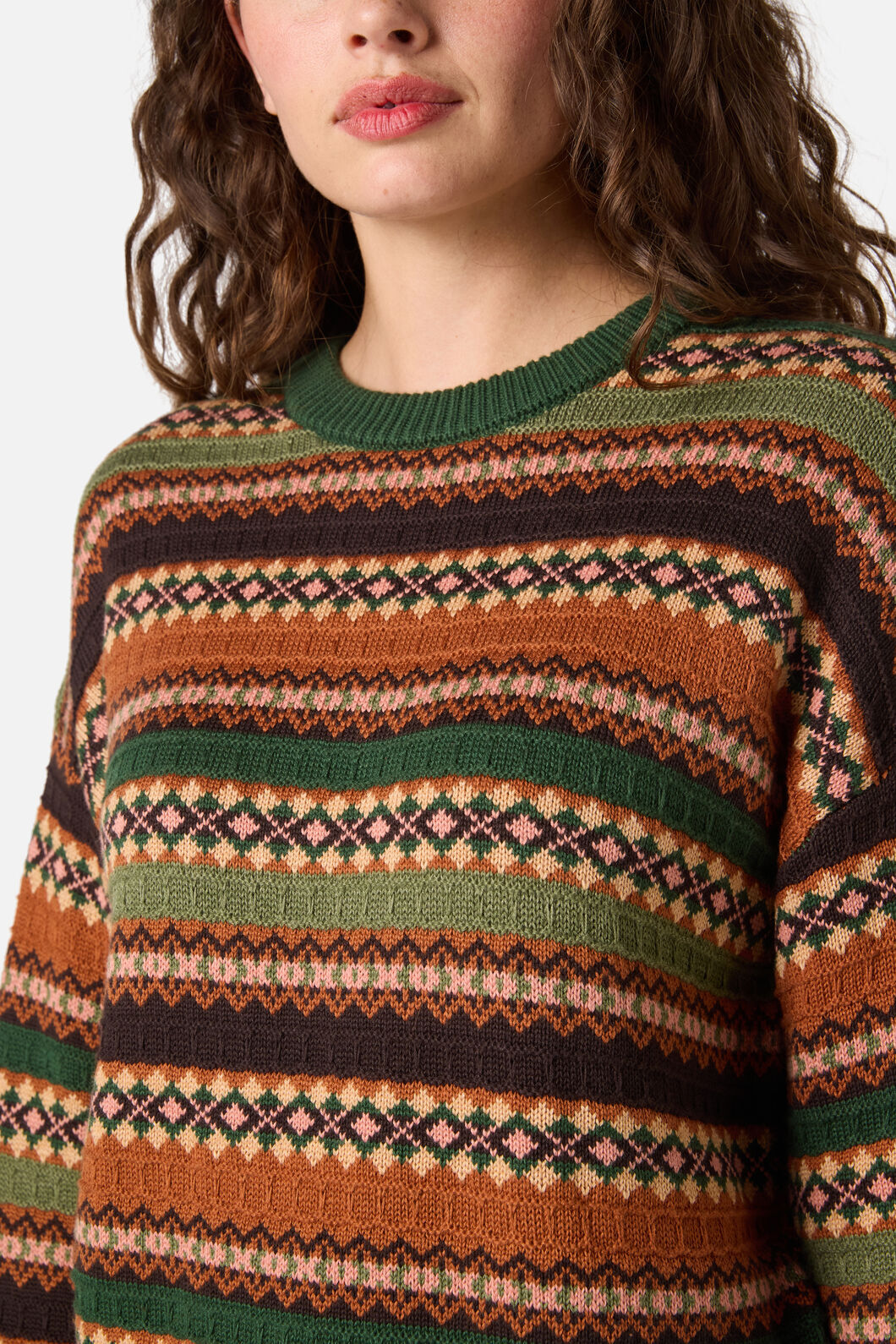 Princess Highway - Fairisle Knit Jumper - green
