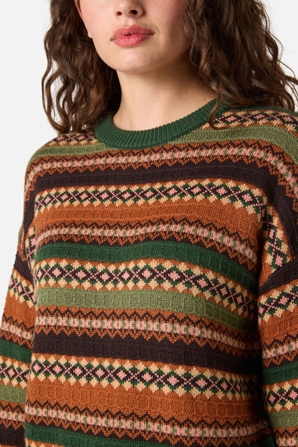 Princess Highway - Fairisle Knit Jumper - green