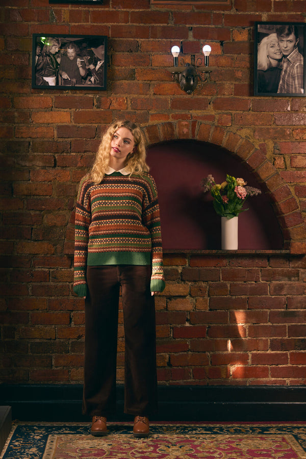 Princess Highway - Fairisle Knit Jumper - green