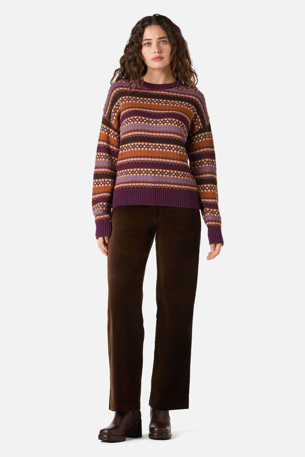 Princess Highway - Fairisle Knit Jumper - grape