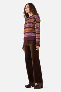 Princess Highway - Fairisle Knit Jumper - grape