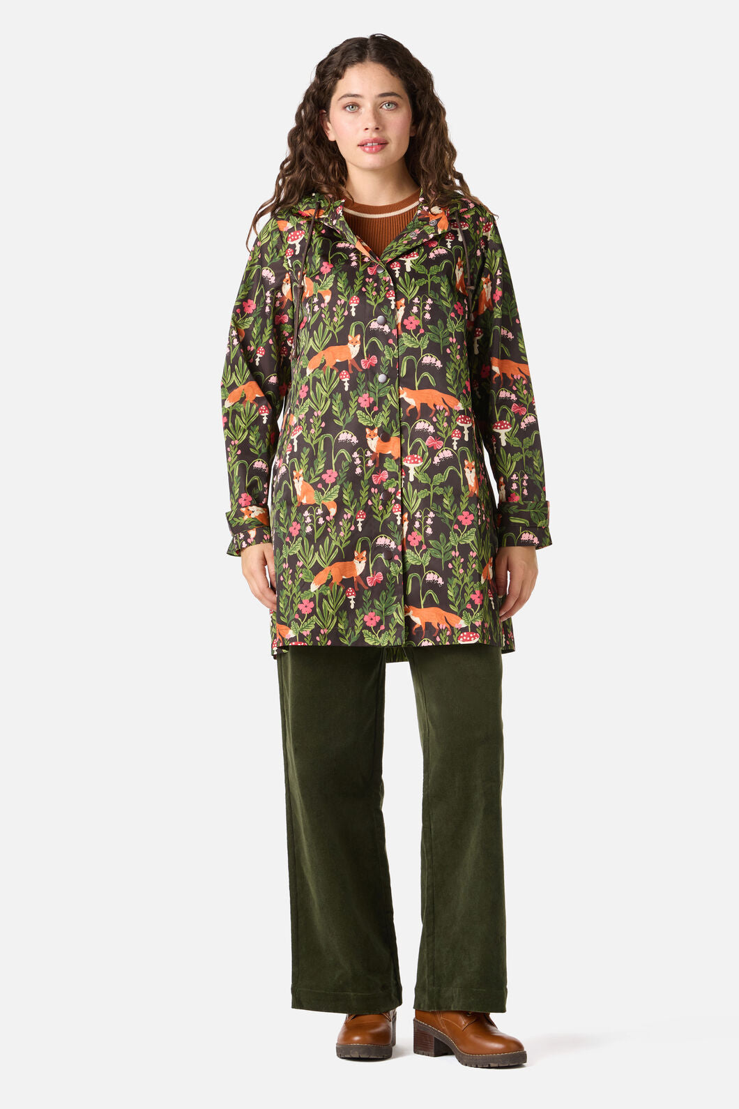 Princess Highway - Fancy Foxes Raincoat - chocolate