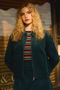 Princess Highway - Jamie Cord Bomber Jacket - teal