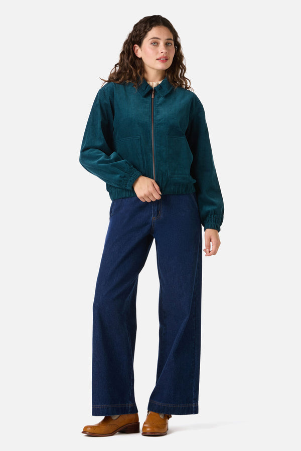 Princess Highway - Jamie Cord Bomber Jacket - teal