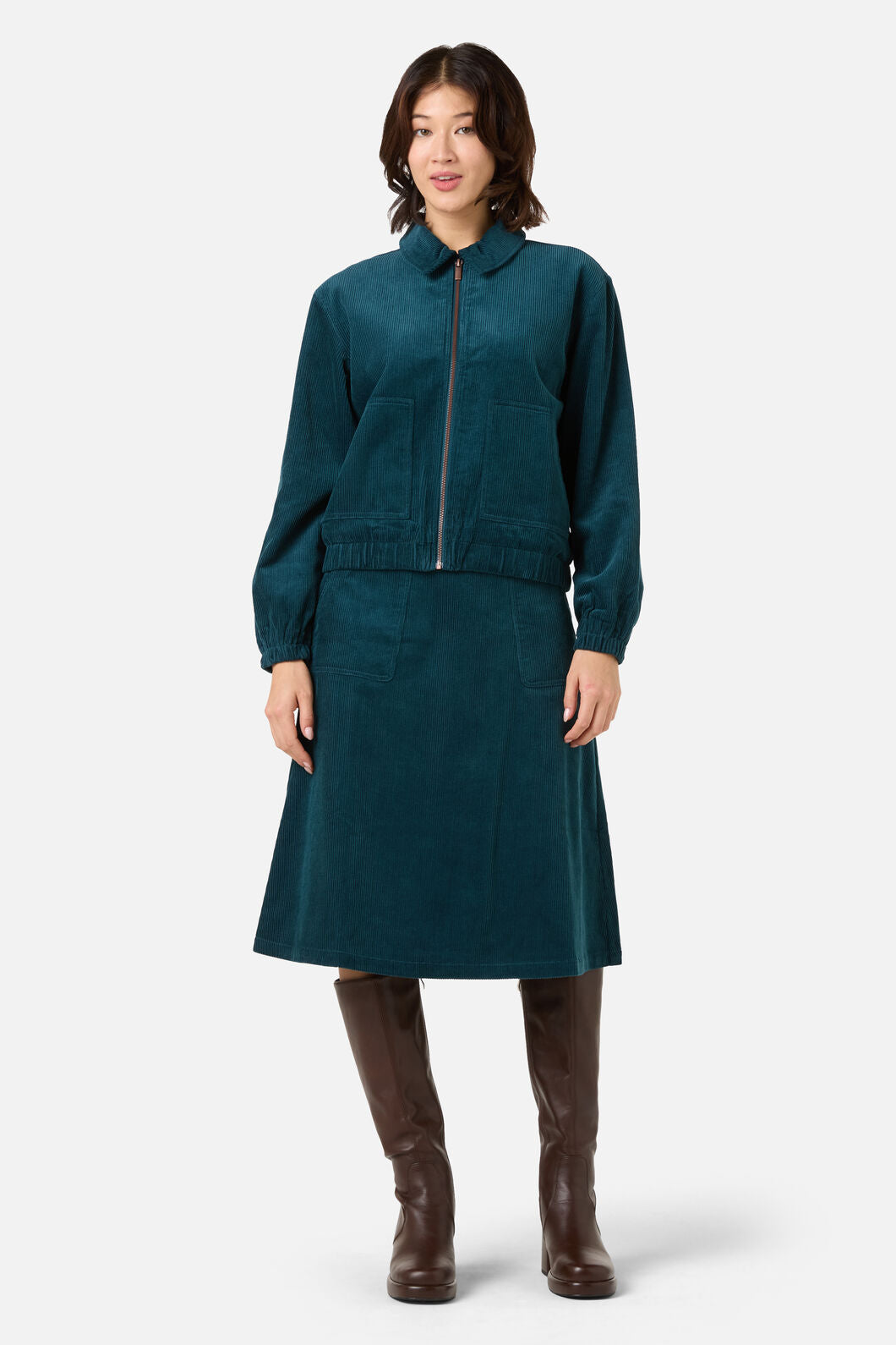 Princess Highway - Jamie Cord Bomber Jacket - teal