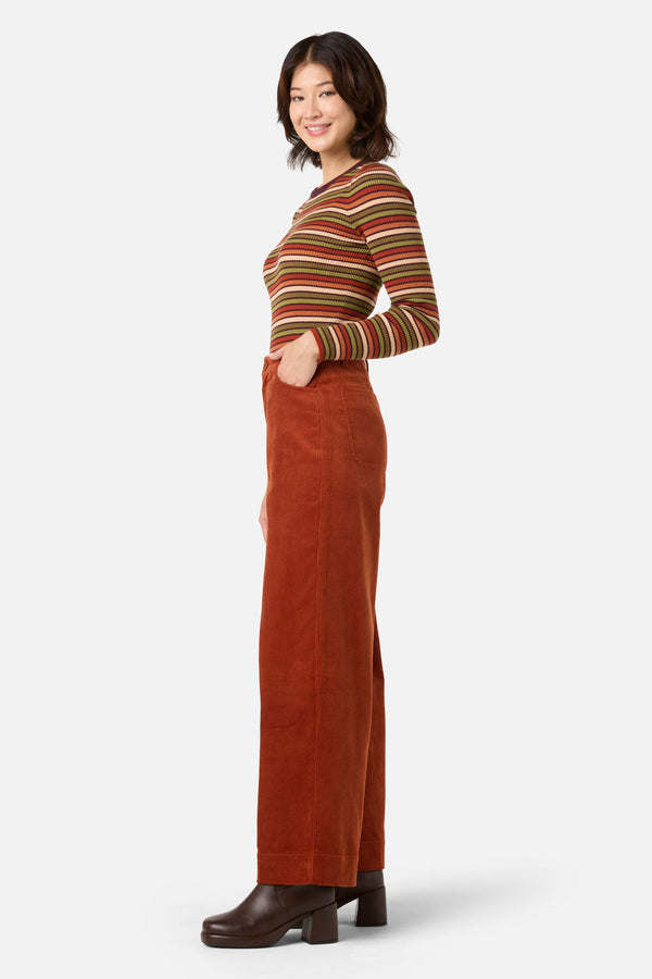 Princess Highway - Jamie Cord Wide Leg Jean - rust