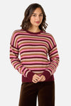 Princess Highway - Rory Wool Blend Stripe Jumper - plum-multi