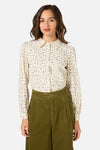 Princess Highway - Lani Ditsy Long Sleeve Blouse - blue