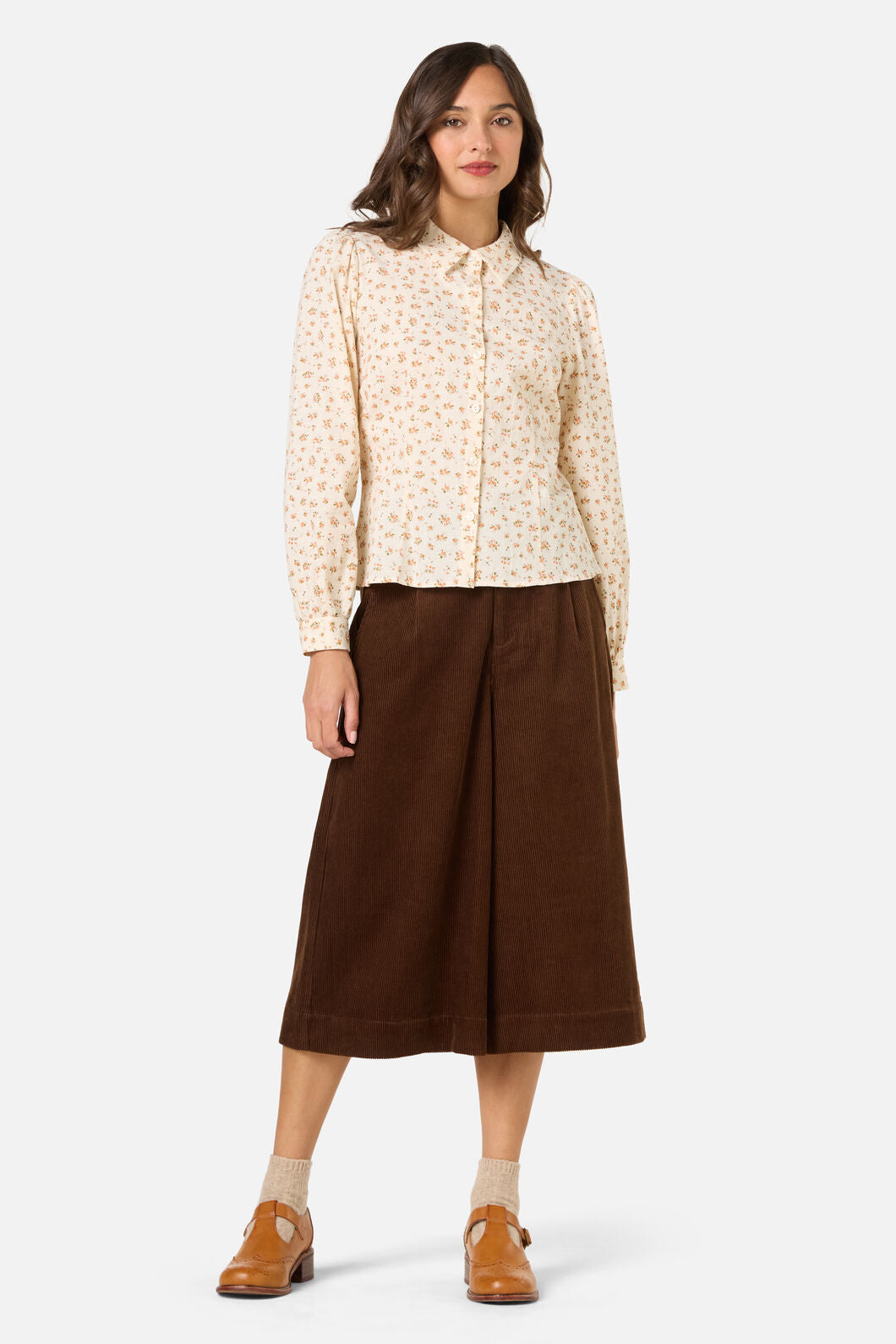 Princess Highway - Lani Ditsy Long Sleeve Blouse - coral