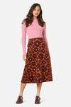 Princess Highway - Donna Flower Cord Skirt - rust