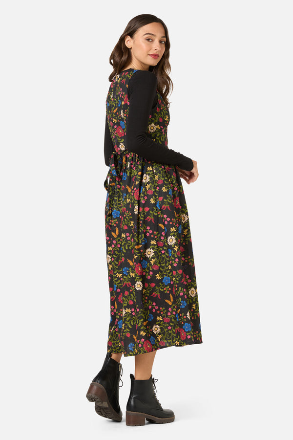 Princess Highway - Joelle Folk Floral Midi Dress - black