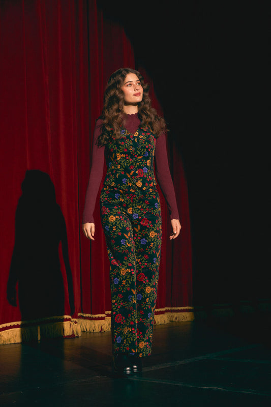 Princess Highway - Joelle Floral Velvet Jean - black