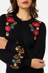 Princess Highway - Joelle Embroidered Jumper - black