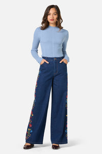 Princess Highway - Joelle Embroidered Jean - blue-denim