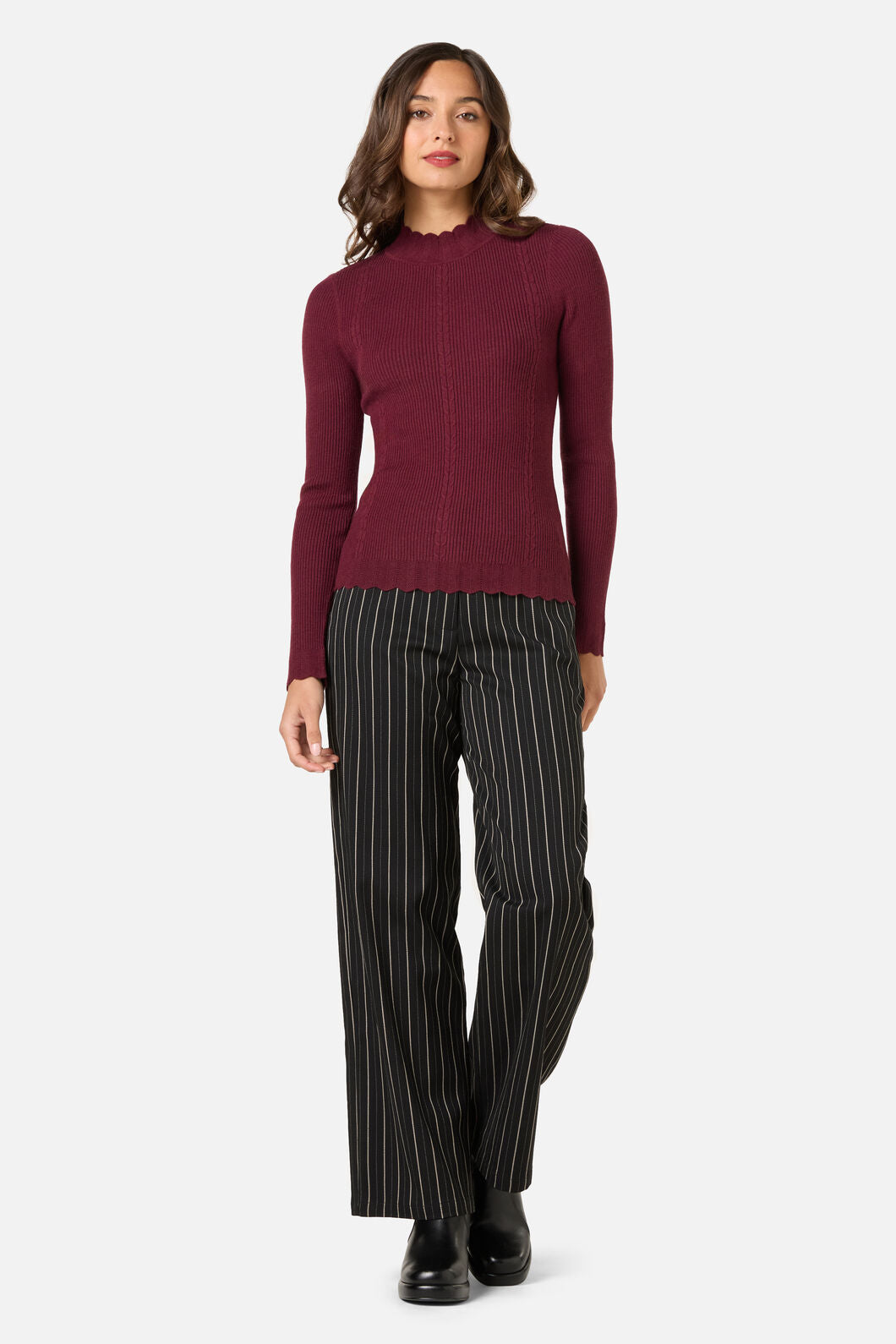 Princess Highway - Sophie Long Sleeve Knit Top - plum
