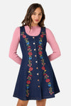 Princess Highway - Joelle Emboidered Pinafore - blue-denim