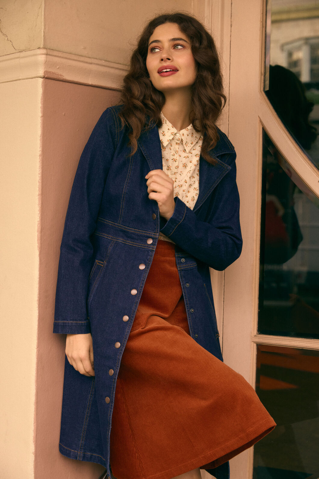 Princess Highway - Louise Long Denim Jacket - dark-denim