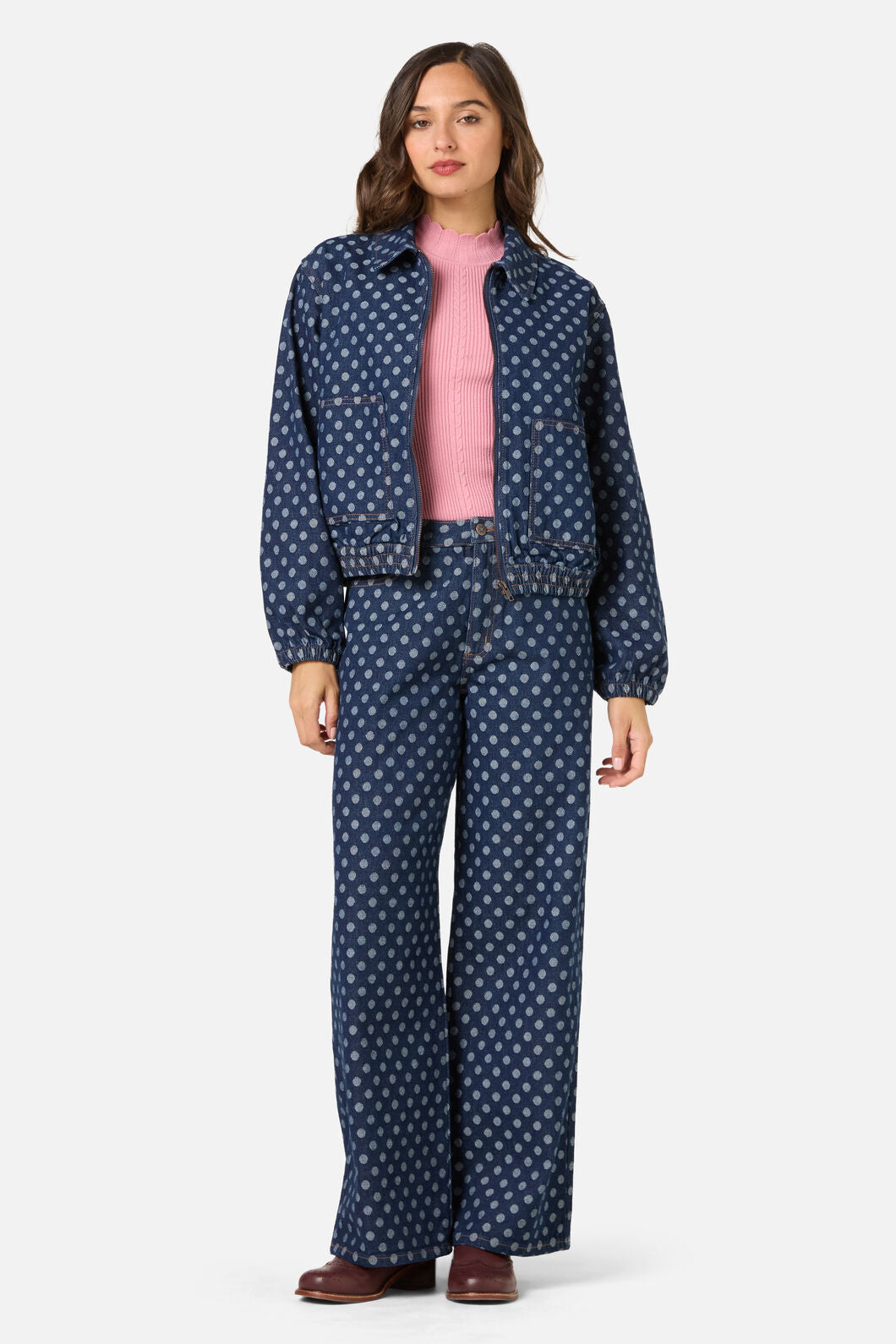 Princess Highway - Polka Spot Denim Jean - dark-denim