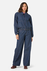 Princess Highway - Polka Spot Denim Jacket - dark-denim