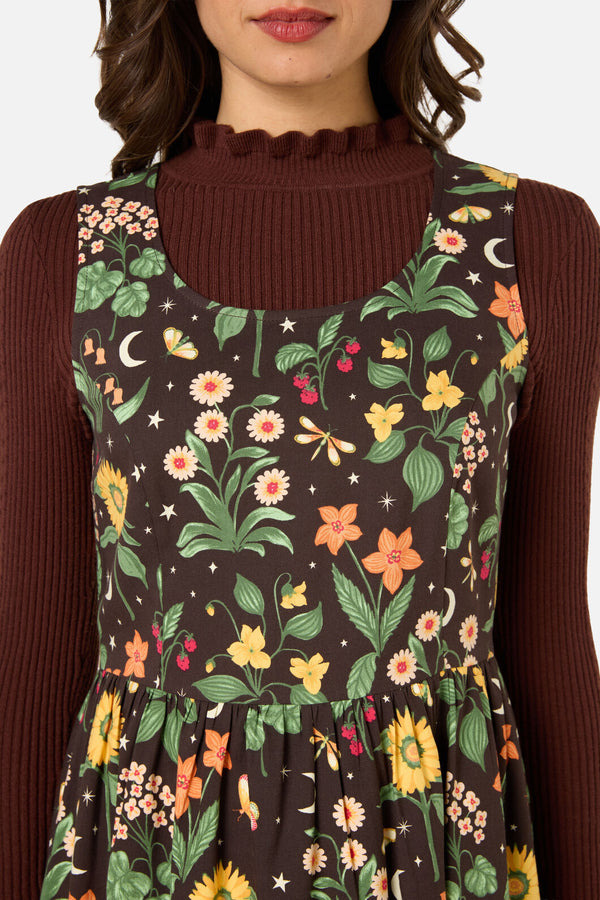 Princess Highway - Midnight Garden Midi Dress - chocolate