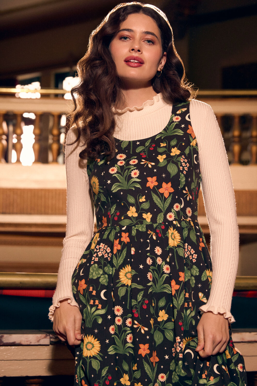 Princess Highway - Midnight Garden Midi Dress - chocolate